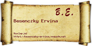 Besenczky Ervina névjegykártya